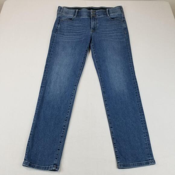 Apt. 9 Jeans Womens 16 Blue Tummy Control Straight Leg Stretch Medium Wash Denim - Picture 1 of 11